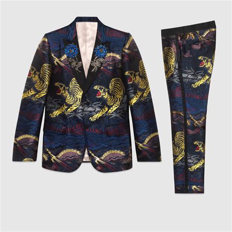 gucci jacquard suit.